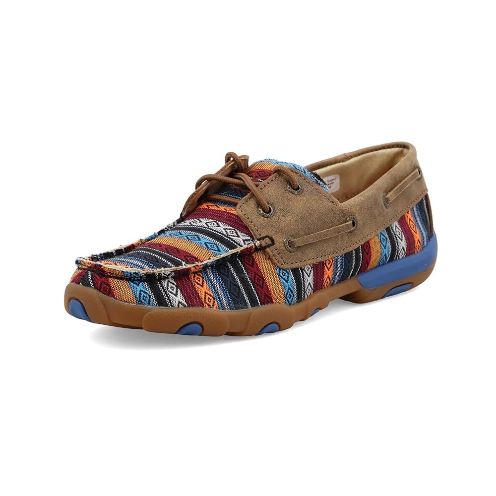 Twisted X Womens Driving Loafers Brown Southwestern Serape 9.5